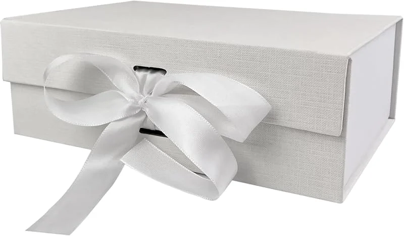 VELLUSTRA Caja Regalo Magnetica con Tapa, 33 x 23 x 10.5 cm, Negro Caja de Regalo Plegable, Reutilizable, Creative Cartón Box, para Navidad, Cumpleaños, Aniversario, San Valentín, Boda — Envoltorio regalo