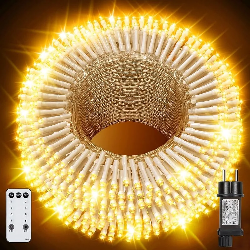 YAGOPAL Cadena de Luces Exterior 40M 320 LED, 8 Modos Colores Impermeable para Navidad, Halloween, Fiesta, Boda, Árbol, Patio, Jardín, Terraza — Luces Navidad