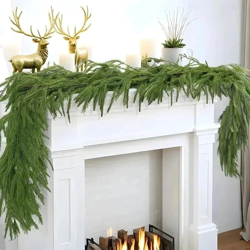 ATB-Foger Cedro verde artificial Navidad pino agujas guirnaldas — Decoracion Navidad