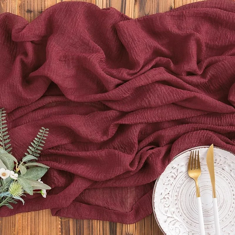 Visita la tienda de AOKSUNOVA AOKSUNOVA Camino de Mesa de Navidad Burdeos, Estopilla, 80 cm x 3 m — Hogar y cocina