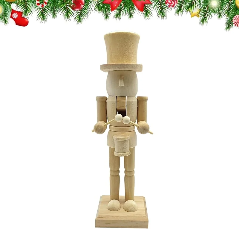 Generisch Figura de cascanueces de Navidad, figura decorativa de madera para la decoración de mesa, figuras coleccionables festivas de cascanueces, para salón, chimenea, entrada, estantería de exposición — Decoracion Navidad