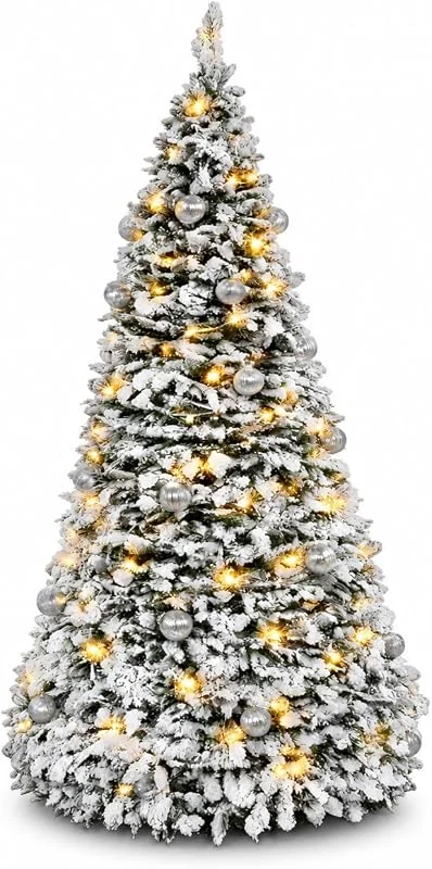 Visita la tienda de JYC CREATIVE Árbol de Navidad Plegable y Extensible de 150 cm con 150 Luces LED Cálidas, Flocado Nieve y Bolas Decorativas - Árbol Navideño Pop-Up Automático de Fácil Montaje para Salón, Hogar y Espacios Reducidos — Decoracion Navidad
