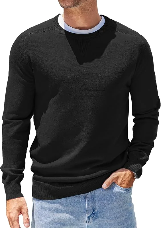 Visita la tienda de COOFANDY COOFANDY Jersey de los Hombres de Cuello Redondo de Manga Larga Jersey de Punto Casual Ligero Liso Invierno Tops de los Hombres — Ropa Navidad
