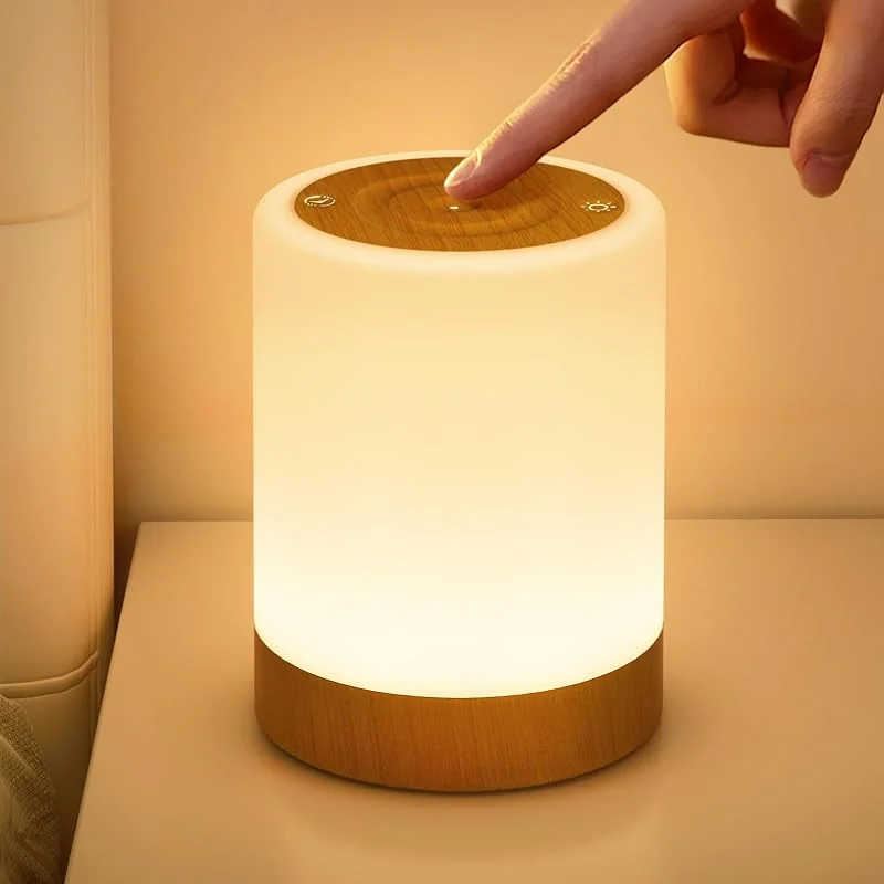 NIWOHOM Lamparas de Mesita de Noche, 256 RGB Color y 5 Modos, Recargable USB — Cena a la luz de velas