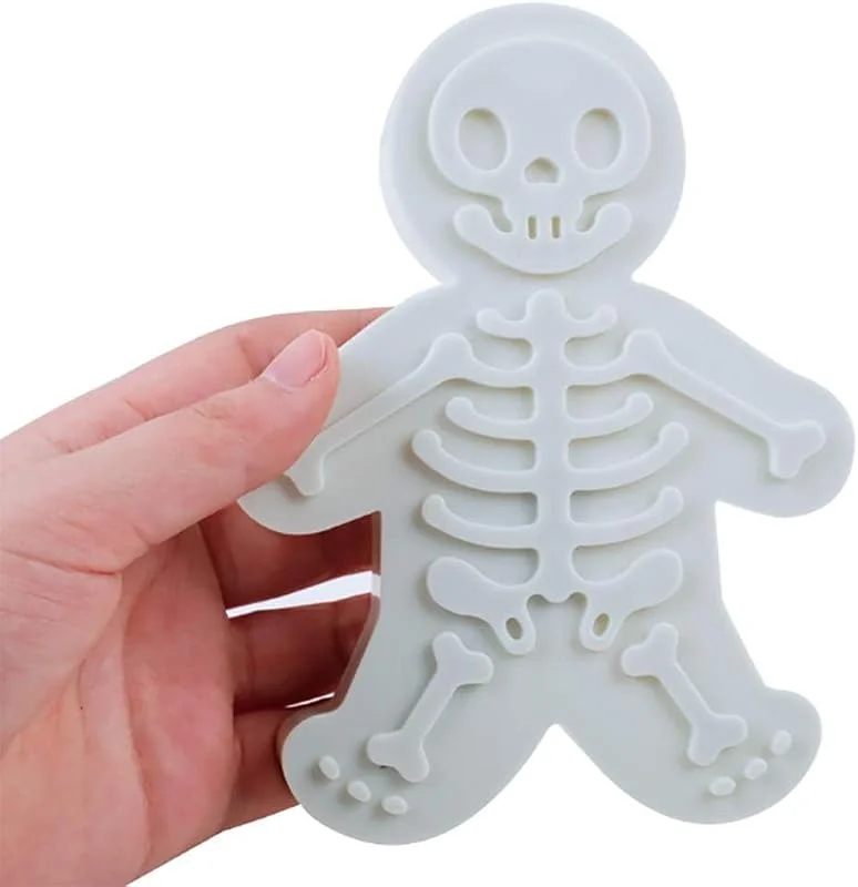 ririess Cortador de galleta esqueleto Halloween, sello 3D — Hogar y cocina