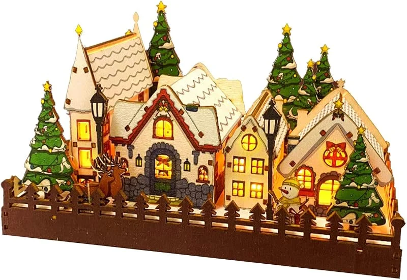 Genérico Pueblo navideño iluminado, Conjuntos de pueblo navideño - Casas navideñas — Decoracion Navidad