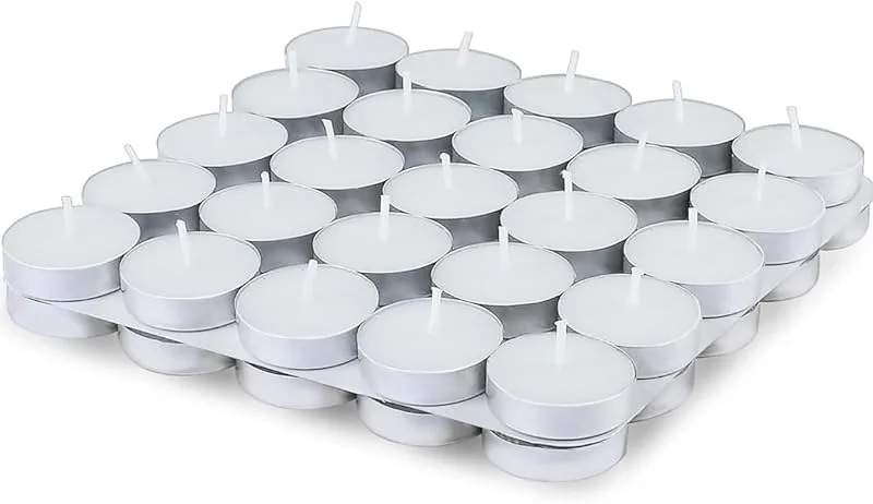 ViMe Ilumina tu hogar con velas de té decorativas para crear un ambiente cálido y acogedor. Encantadora luz de las velas, añade un toque de calidez, paquete de 50 velas de té — Cena a la luz de velas