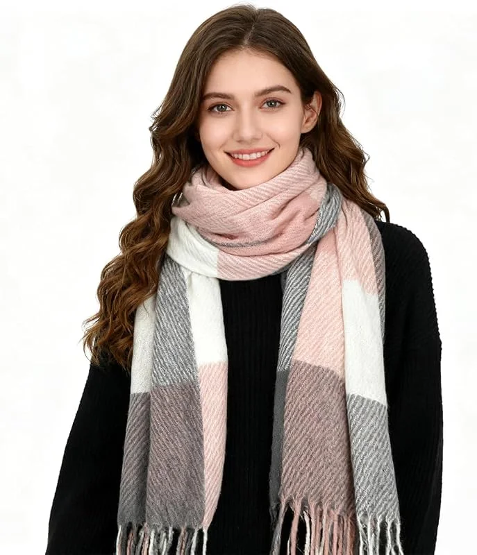 Augesak Bufanda Mujer Invierno, Cuadros Bufanda de Cachemira para Mujer, Estola Chal Invierno, Pañuelo Cuello, Regalos Navidad para Mujeres, Madres, Abuela — Ropa Navidad