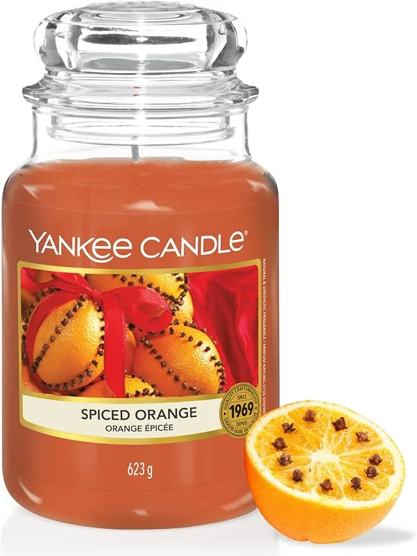 Visita la tienda de Yankee Candle Yankee Candle Vela aromática, Spiced Orange vela en tarro grande, Velas de larga duración: hasta 150 h, Regalos perfectos para mujeres — Cena a la luz de velas