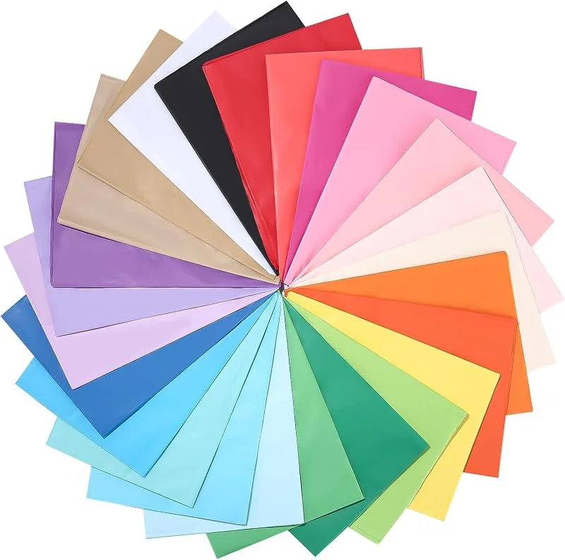 Zofory 150 hojas de papel de seda multicolor, 25 colores, 50 x 70 cm, material de embalaje, papel de seda para decoraciones de Pascua, manualidades, embalaje de regalo, papel de regalo — Envoltorio regalo