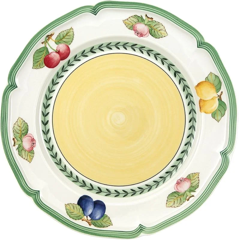 Visita la tienda de Villeroy & Boch Vajilla de porcelana vitrificada Villeroy & Boch, colección French Garden Valence, diseño con limones, fabricado en Alemania, apta para lavavajillas y microondas, 21, 6 cm, se vende por unidad — Adviento y mesa