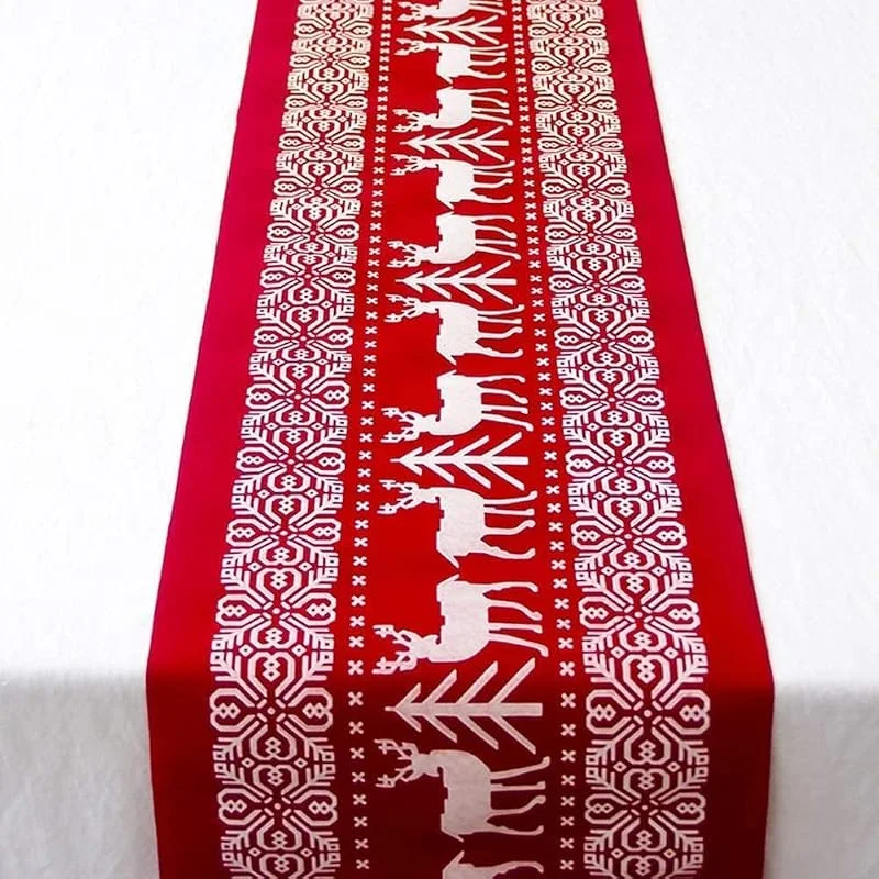 Zemolo Camino de Mesa de Navidad Mantel de Navidad Algodón y LinoDecoración de Mesa Lavable Mantel de Fiesta 28 * 270CM (1) — Hogar y cocina