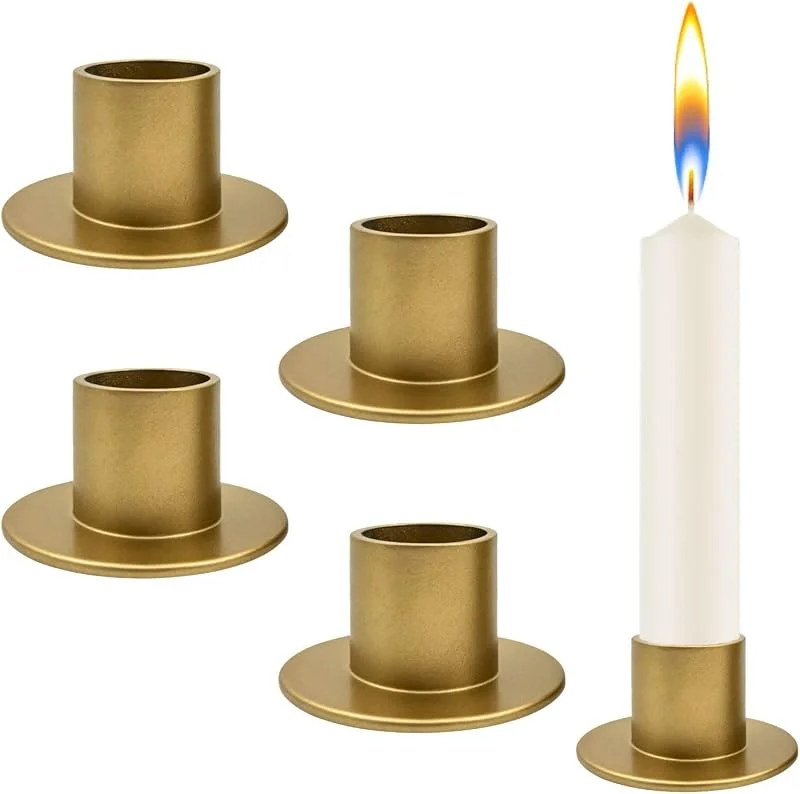 EVBOTGEE 4 soportes para velas dorados, retro, para corona de Adviento, decoración — Adviento y mesa