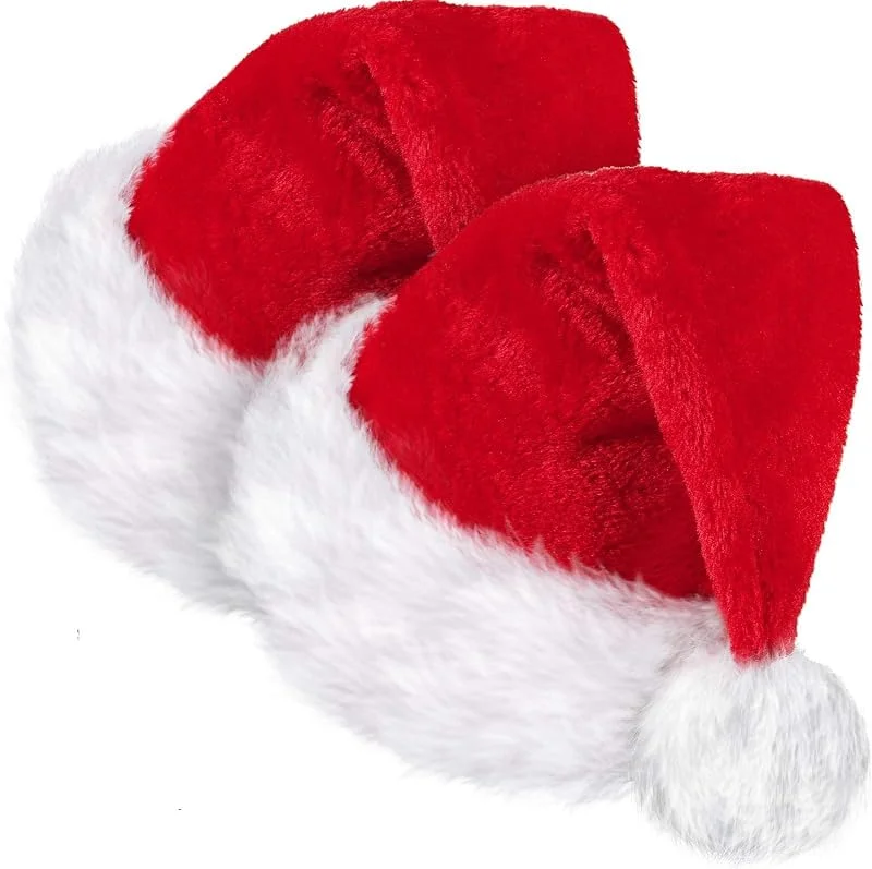 SATINIOR 2 Gorros de Papá Noel Unisexo, Rojo, 12, 6 x 17, 7 Pulgadas — Ropa Navidad