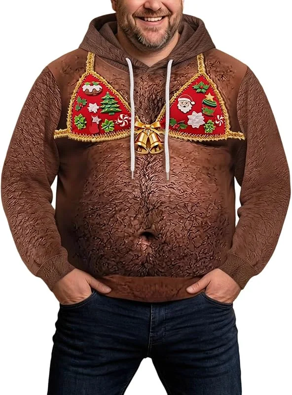 Genérico Sudadera Navidad para Hombre, Hortera Talla Grande Clásico Sweaters Estilo Informal Xmas Suéter de Punto Oversize Gracioso Jumper Regalos — Ropa Navidad