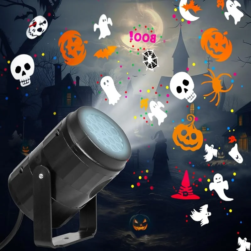 pocrsret Proyector de luces de Halloween para exteriores, interiores, proyector de luces LED, impermeable para decoraciones de Halloween, Navidad, proyector de día festivo para fiesta de Halloween — Luces Navidad