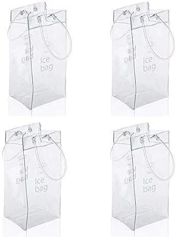 Vordas Bolso de Hielo, Vordas 4 Paquetes PVC Champagne Bolsa de Hielo Bolsa de Refrigerador con Mango para Pubs y Restaurantes, Hogar, etc — Vino y mesa festiva
