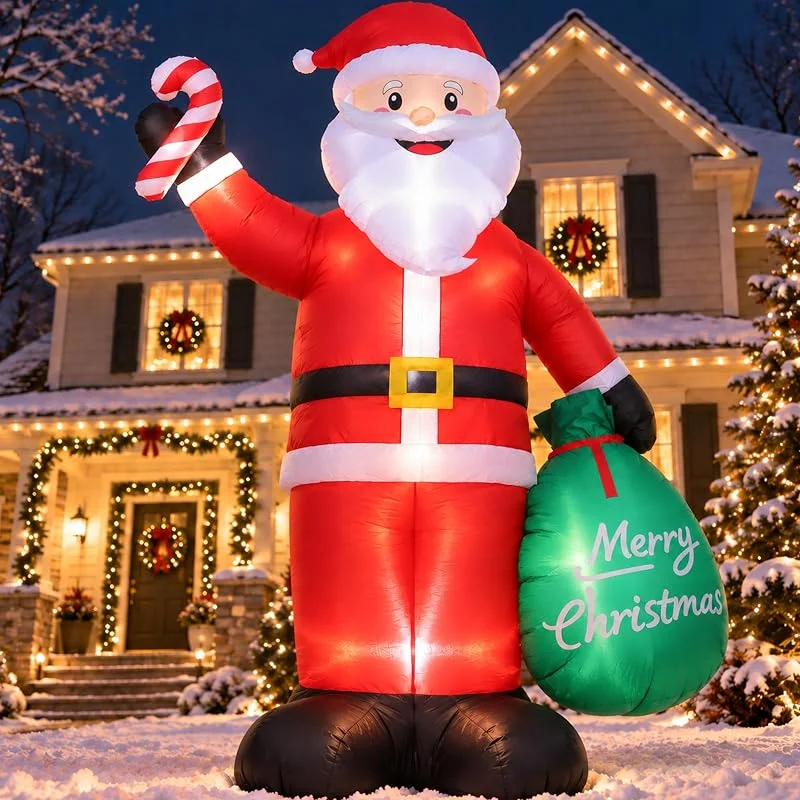 Visita la tienda de GlobaLink GlobaLink Decoración Inflable Papá Noel 2, 4M, con bolsa regalo y luces — Decoracion Navidad