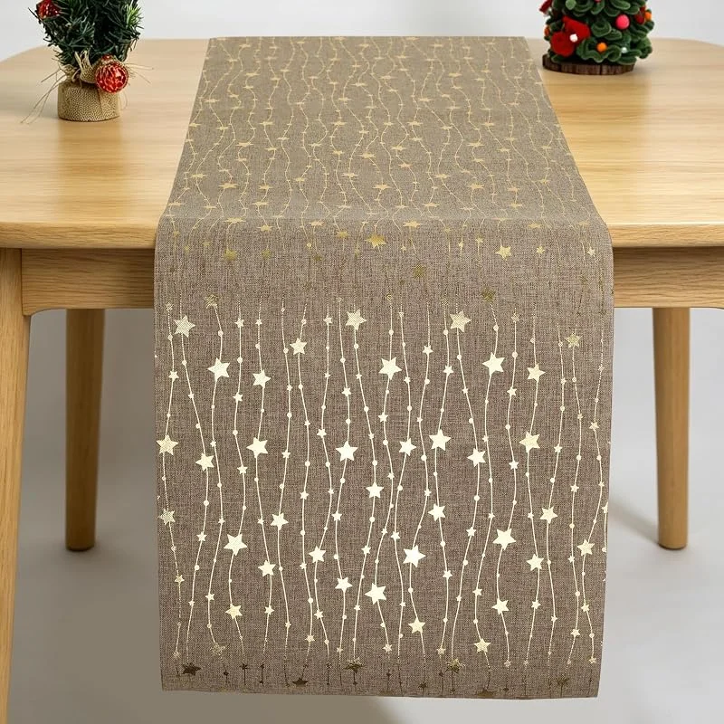 dsDAEDK Camino de mesa de Navidad dorado, 275 x 28 cm — Hogar y cocina