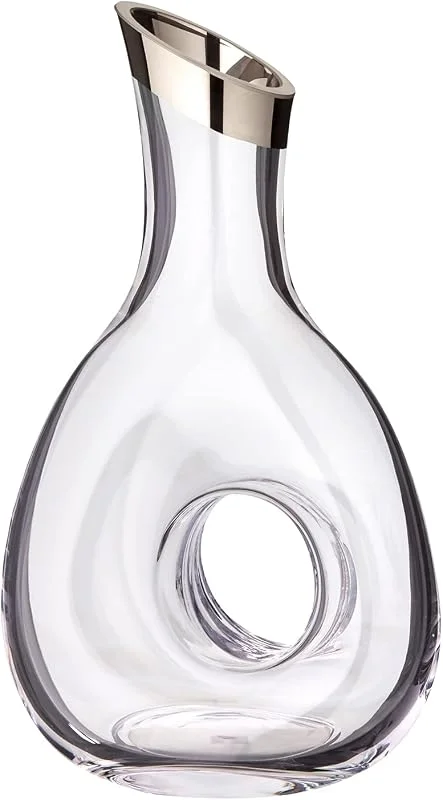 Visita la tienda de EDZARD EDZARD Decantador de vino Gordon (H 30 cm), cristal con borde de platino — Vino y mesa festiva