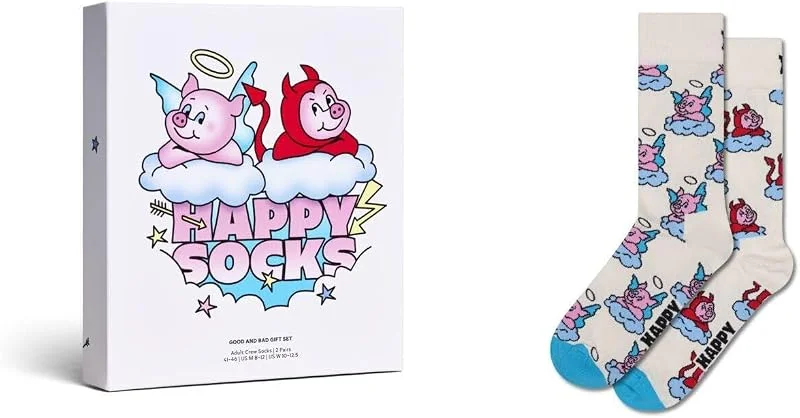 Visita la tienda de Happy Socks Happy Socks Calcetines altos con divertido estampado de animales para hombre y mujer, 36-40 y 41-46, llamas, leopardo, flamenco — Decoracion Navidad