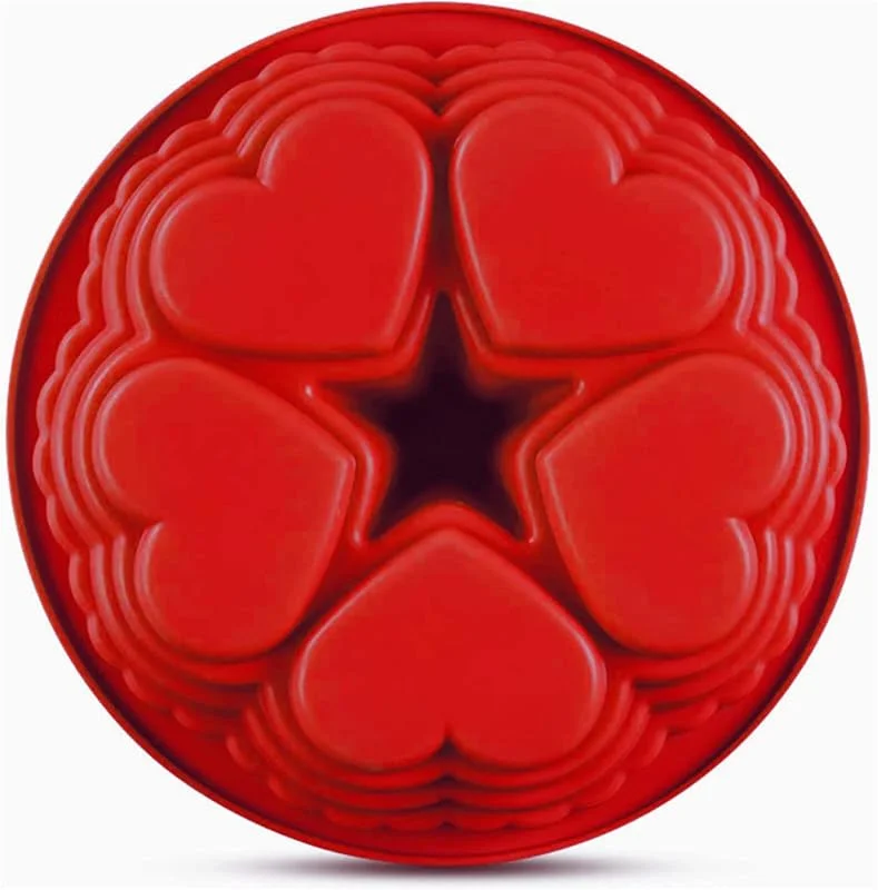 FantasyDay Premium Antiadherente Moldes para Tartas, Moldes de Silicona para Caramelos, Chocolate, Hornear, Tarta, Galletas, Jabón, Hielo - Antiadherente Apto para Lavavajillas - Corazón — Hogar y cocina