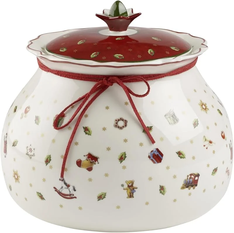 Villeroy & Boch 1485854557 Toy´s Delight Caja Grande de 20 cm de Diámetro, Porcelana, Blanco, Multicolor — Adviento y mesa