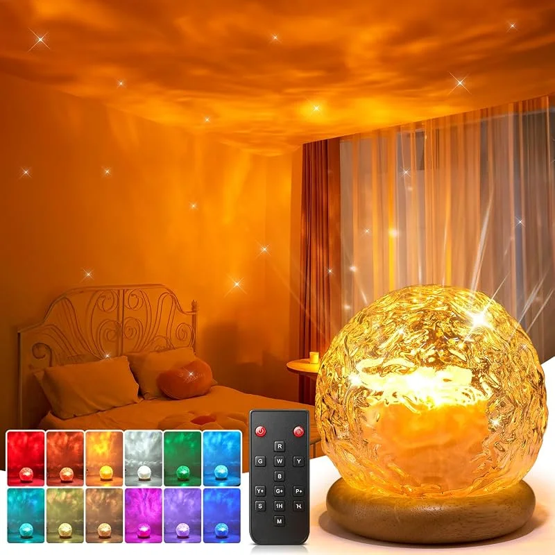 PIKOY Home Decoration Lamparas de Mesita de Noche, Luz LED, Proyector Estrella — Luces Navidad