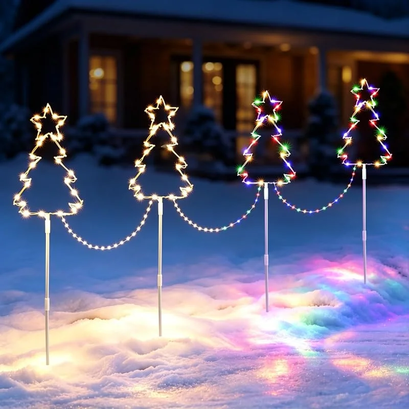 Visita la tienda de Avoalre Avoalre Luces Navidad Exterior para Caminos, 4 Piezas 160 LED — Decoracion Navidad