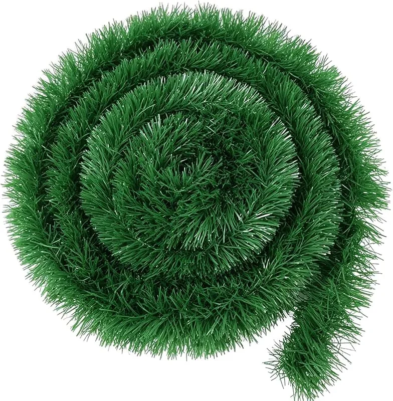 Rulthic Guirnalda navideña Verde de 20 Metros, Guirnalda Artificial de Pino Verde sin iluminación, guirnaldas Festiva Suave, guirnaldas de Abeto Artificial Verdes, Guirnalda Festiva para Fiestas navideñas — Decoracion Navidad