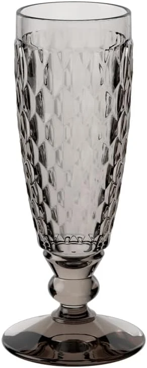 Villeroy & Boch Boston Coloured Copa de Cava, 150 mililitros, Cristal, Gris, 16.3x6x6 cm, 1 Pieza — Vino y mesa festiva