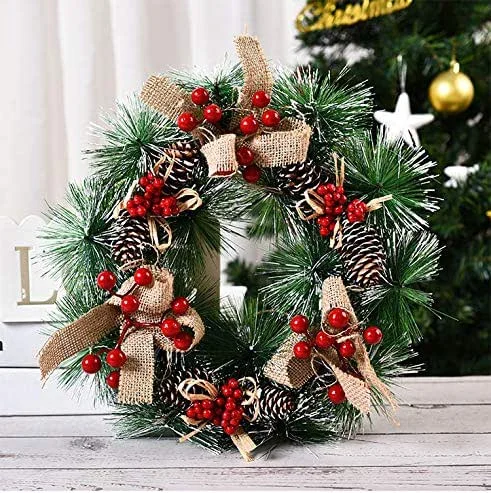 Visita la tienda de Buer Homie Corona Navidad Puerta 30 Cm, Guirnalda Adorno NavideñO Puerta, Decoracion Puerta Navidad, Corona NavideñA, Adornos Navidad Puerta, DecoracióN NavideñA Puerta — Hogar y cocina