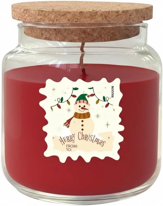 Cereria Di Giorgio - Vela en tarro perfumada de miel y canela - Etiquetas variadas - Diámetro 10 cm Altura 11 cm - Duración 80 horas - Christmas Collection — Cena a la luz de velas