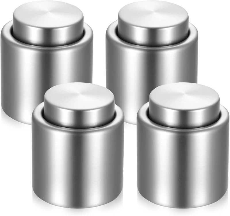 Zhujiehigh 4 Pcs Tapones para Champán, 3, 5 cm Tapones Botellas Vino de Acero Inox — Vino y mesa festiva
