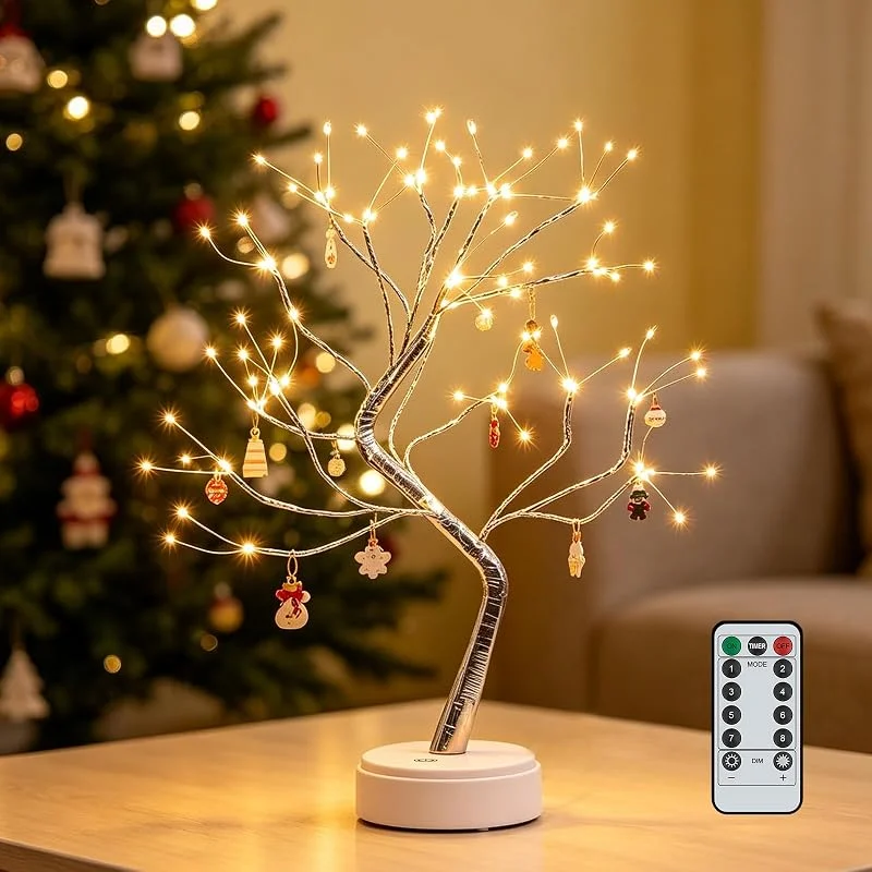 ChaneeHann 20Inch Lampara Led Arbol De Abedul, Lampara Rama Arbol Luz con Mando A Distancia Ramas Luces Led Navidad, áRbol Luminoso 8 Modos BateríA, USB para AñO Nuevo, Navidad, Bodas, CumpleañOs — Cena a la luz de velas