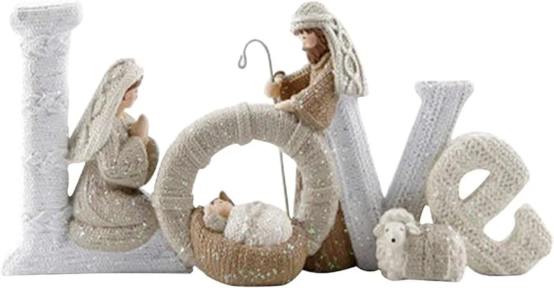 Dequate Nativity Set, Figuras Para Belenes De Navidad De Resina - Exquisita Decoración De Letras Inglesas — Decoracion Navidad