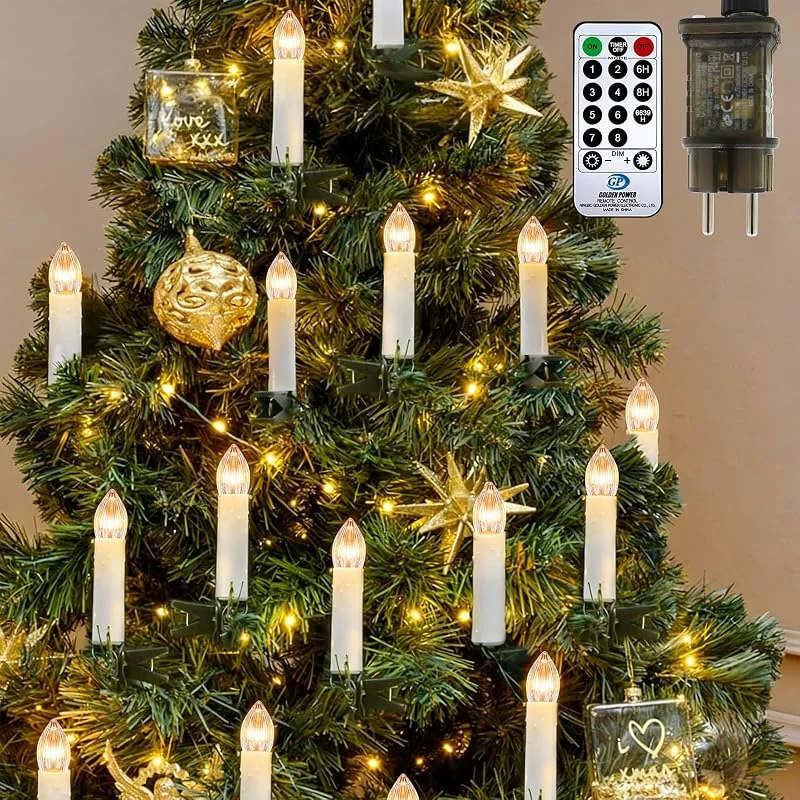 MUSUNIA Velas LED para Árbol de Navidad, Blanco Cálido — Luces Navidad