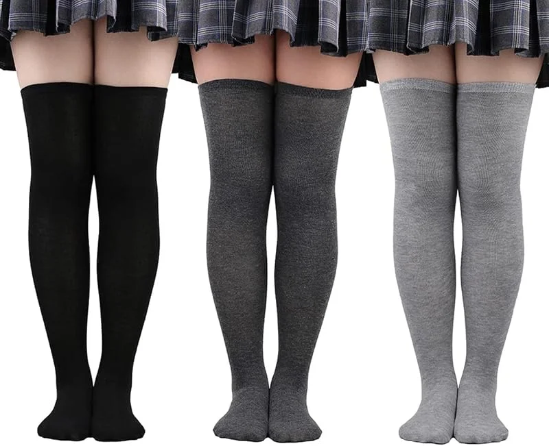 FGFD&OU Calcetines Hasta la Rodilla Mujer Calcetines Altos de Muslo Calcetines Largos Casual Térmicos Medias de Botas Largas para Niña Calcetines Navideños — Ropa Navidad