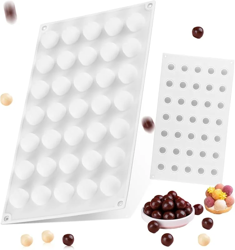 Ezydka Moldes de Silicona Esfera 35 Cavidades Molde para Esferas de Chocolate Silicona Molde Chocolate para Hacer Bombas de Chocolate, Pasteles, Gelatina, Pudín, Mousse de Cúpula — Hogar y cocina