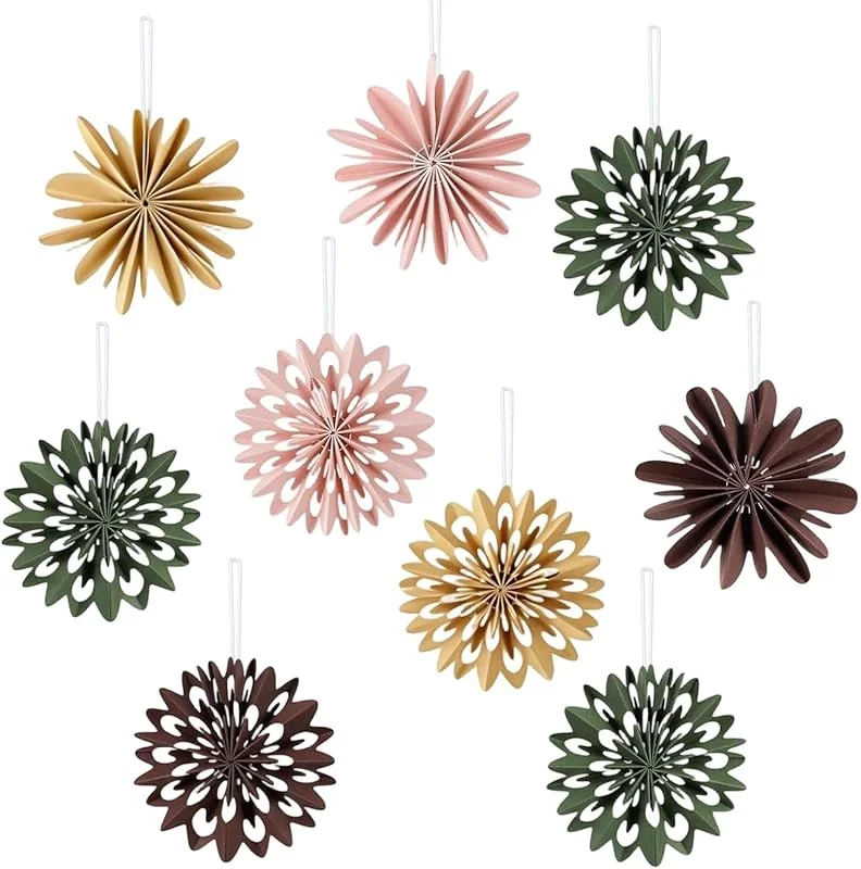 WSXQAZ 9 PCS Decoración de Arbol de Navidad, Navidad Papel Estrella — Decoracion Navidad