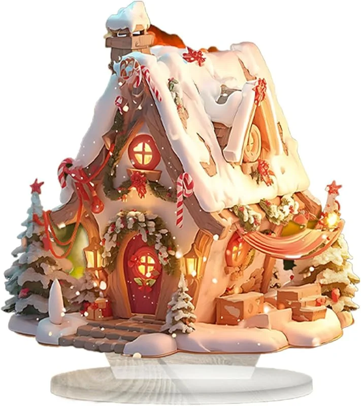 Genérico Casas de Pueblo Navideño Iluminadas con Luces Figura Decorativa Casita de — Decoracion Navidad