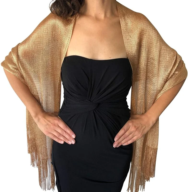 Central Chic Womens Shimmer Shawl Sparkly Scarf Wrap Weddings Bridal Proms Parties Balls — Ropa Navidad