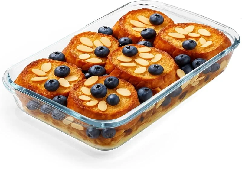 APOMOONS Bandeja Horno Cristal, Plato Hondo de Vidrio para Hornear, Plato Rectangular de Vidrio para Lasaña, Transparente A Prueba de Horno (1.5L) — Hogar y cocina