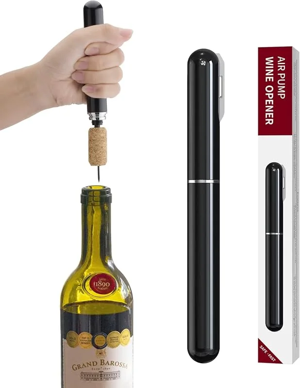 Visita la tienda de JOQINEER Sacacorchos portátil 2 en 1 con sistema de presión de aire y cortador de cápsulas — Vino y mesa festiva