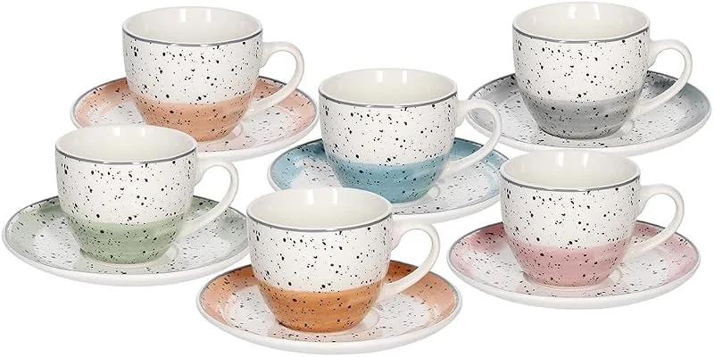 Visita la tienda de Tognana Tognana Sienna - Paquete de 6 tazas de té con plato, multicolor — Adviento y mesa