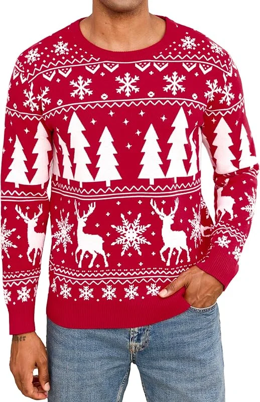 Visita la tienda de iClosam iClosam Suéter Navideño Hombre Estampado Manga Larga con Cuello Redondo — Ropa Navidad