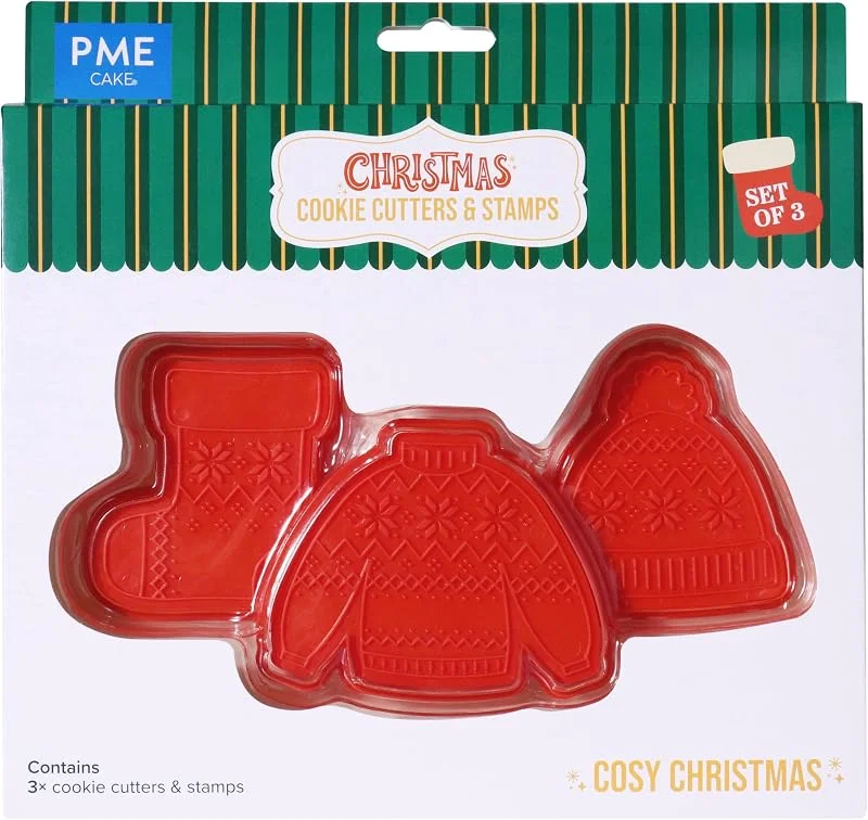 PME Navidad Cortadores y Sellos de Galletas - Navidad Acogedora (Set de 3) — Hogar y cocina