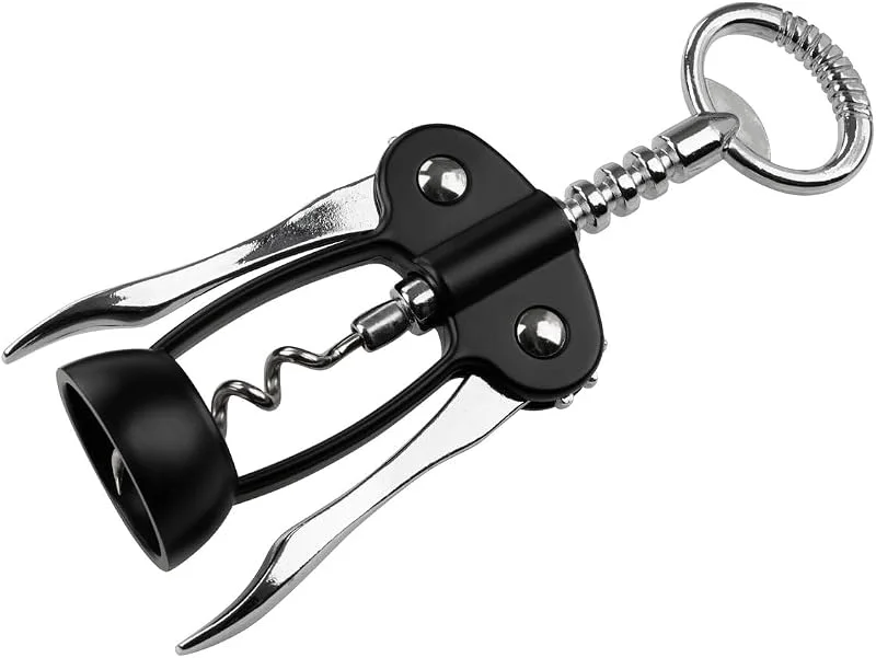 Visita la tienda de Fackelmann Fackelmann Specter 49761 - Sacacorchos con palanca, abrebotellas de vino, color negro mate, plástico, acero, 16, 5 x 5, 5 cm — Vino y mesa festiva