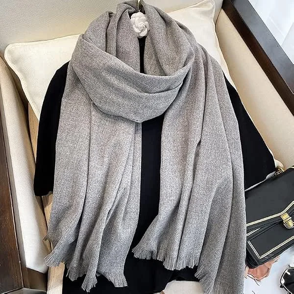 Bufanda para mujer, ligera, suave, de color sólido, para otoño e invierno — Ropa Navidad