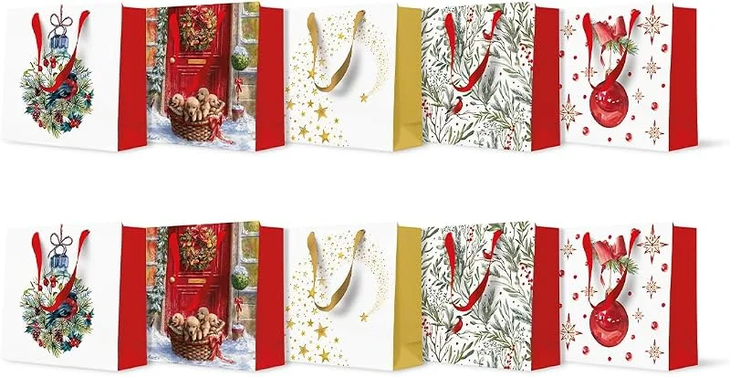 Visita la tienda de PAW Decor Collection PAW Bolsas de Regalo 17 x 17 x 6 cm, 10 uds - Navidad — Envoltorio regalo
